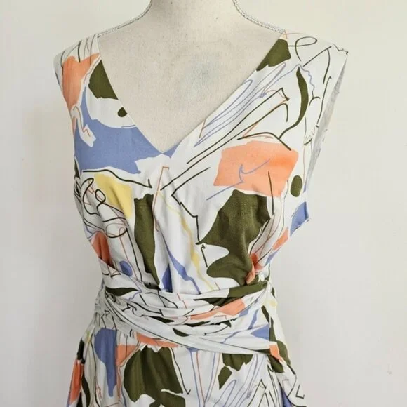 Lafayette 148 New York Aileen Print Tie-Waist Midi Dress - Picture 3 of 11